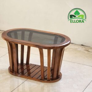 Ellora Multipurpose Centre Table / Engineered Wood Coffee Table Glass Top